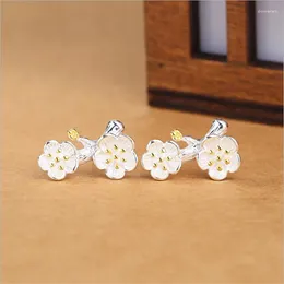 Stud Earrings Fashion Arrival 925 Sterling Silver Needle Flower Golden Buds For Women Girl Wholesale