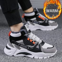 Dress Shoes Men s Boots Fashion Thick Bottom Non slip Warm Winter for Men Fur Ankle Snow Footwear Male Sneakers 231026