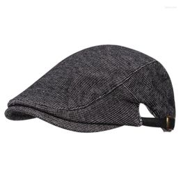 Berets Beret Cap Classic Soild Colour Sboy Hats For Men Fashion Gatsby Caps Vintage British Lvy Male Adjustable Flat Hat