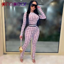 PinePear See Through Mesh Crescent Moon Print Rompers Womens Jumpsuit Long Sleeve Sexy Party Club Fashion Outfits Drop T20189M