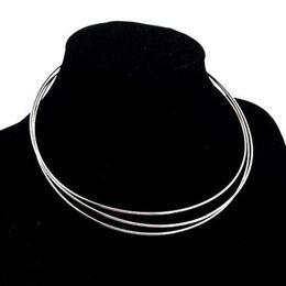 10pcs lot Silver Plated Chokers Necklace Cord Wire For DIY Craft Fashion Jewellery Gift 18inch W22 Shipp2788