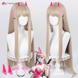 Catsuit Costumes Game the Goddess of Victory NIKKE Viper Cosplay 90cm Linen Wig Heat Resistant Synthetic Hair Women Anime Wigs+wig Cap