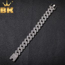 THE BLING KING 20mm Miami Prong Cuban Link Bracelet 3 Row Full Iced Out Rhinestones 7inch 8inch Bracelet Mens Hiphop Jewelry 21060228k