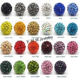 Whole 500pcs 10mm Clay Pave Disco Ball Rhinestone Crystal Beads Mix Colours For DIY Ship187x