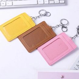 Card Holders PU Leather Holder Cellphones Large Capacity With Key Chain Slim Wallet Case Men Women