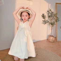 Girl Dresses Summer Toddler Princess Dress Kids Cotton Causal V-Neck Beach Party Customes Baby Birthday Sleeveless Clothing