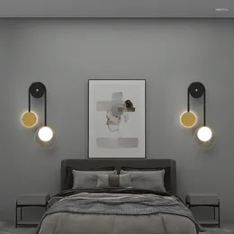 Wall Lamps Nordic Circle Creative Lamp Indoor Aisle LED Atmosphere Light Bedroom Living Room Sconce Dining Cafe Gold