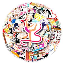 50pcs cartoon athletics-gymnastics creative graffiti personality waterproof decoration PVC car laptop refrigerator sticker