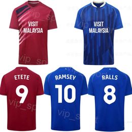 Club Cardiff Soccer Jerseys City 12 UGBO 10 RAMSEY 9 ETETE 5 MCGUINNESS 4 GOUTAS 6 WINTLE 16 GRANT 8 RALLS 32 TANNER COLLINS Football Shirt Kits Custom Name Number 23-24