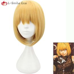 Catsuit Costumes Death Note M Mihael Keehl Short Yellow Heat Resistant Hair Pelucas Cosplay Costume Wigs + Wig Cap