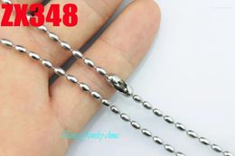 Chains 14"-38" Length 2.4mm Olive Shape Bead Chain Stainless Steel Necklace Fine Lady's Fashion Jewelry Parts ZX348