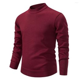 Men's Sweaters Knit Winter Sweater Mock Neck Solid Color Thick Long Sleeve Jumper Sweatshirt Pullover Casual Tops Clothing