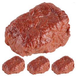 Party Decoration 4 Pcs Cooked Simulated Beef Nuggets Child Children's Toys Display Model Pvc Artificial Prop