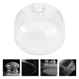 Dinnerware Sets 11CM Glass Cover Dome Round Screen Protector- Proof Clear Snack Cake Display For Kitchen Home Party Picnic