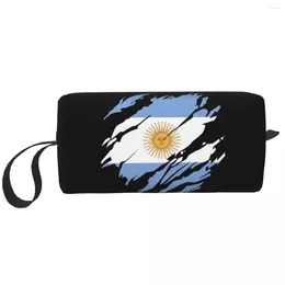 Cosmetic Bags Always Argentina Flag Bag Large Capacity Argentinian Proud Makeup Case Beauty Storage Toiletry Dopp Kit Box