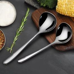 Spoons 304 Stainless Steel Spoon Net Red Korean Style Soup Shell Thickened Household Large Head Long Handle Deepened Vegetable So