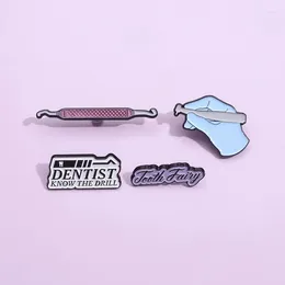 Brooches Cute Teeth Enamel Pins Dental Instruments Lapel Badge Caring For Health Pin Jewellery Accessories Backpack
