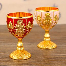 Cups Saucers 30ml Metal Wine Glasses Retro Cup Goblet Vintage European Style Champagne Cocktail Bar Home Decor Drinkware