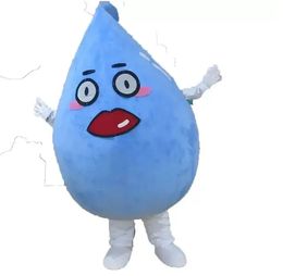 Halloween Blue Water Drop Mascot Costume Cartoon Anime theme character Adult Size Christmas Carnival Birthday Party Fancy Outfit