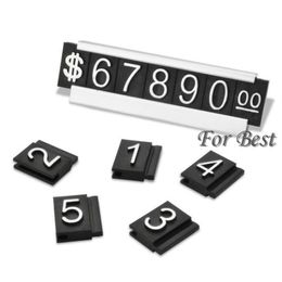 Whole-Silver 30 Sets Jewellery Display Label Tag Adjustable Number Counter Cube Dollar Sign With Base Stand272F