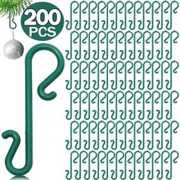 Christmas Decorations 10 200pcs Tree Ornament Hooks Plastic S Shaped Hanging Hook Holder Xmas Ball Pendant Navidad Year Party Decoration 231027