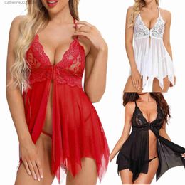 Sexy Set Female Underwear Sexylingerie Set For Women Sexy Lingerie Lace Babydoll Chemise Ruffle Nightgown Sleepwear Lenceria Femenina T231027