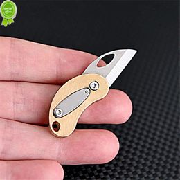 Pigeon Egg Brass Mini Art Knife Sharp Unpacking Delivery Box Cutter Folding Knife Portable Keychain Hanger Pocket Knife Tools