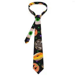 Bow Ties Doughnut Halloween Tie Cool Cute Glitter Confetti Graphic Neck Funny Collar For Men Business Necktie Accessories