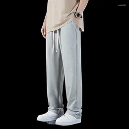 Men's Pants Autumn And Winter Solid Colour Plush Wide Leg Sports Youth Fashion Simple Casual Straight