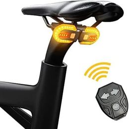 Bike Lights Bicycle turn signal light LED bicycle light USB charging bicycle wireless light rear MTB tail light bicycle accessories 231027