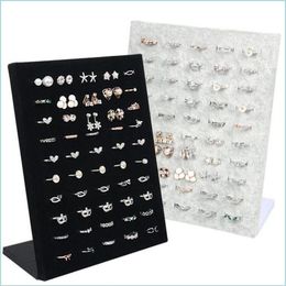 Jewelry Stand Black Gray Veet Display Case Jewelry Ring Displays Stand Board Holder Storage Box Plate Organizer 1241 E3 Drop Deliv251Z