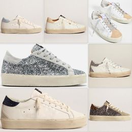 Designer shoes Hi Star Sneakers Golden Dirty Shoes gold silver sparkling star Classic Do-old high-quality Women Casual Shoe