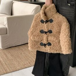 Jackets Kids' Overcoat 2023 Autumn And Winter Children's Clothing Fur Stand Collar Top