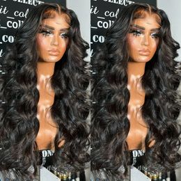 Synthetic Wigs Body Wave 30Inch Lace Front Human Hair Wig 13x6 HD Transparent Frontal 4x4 Closure Glueless PrePlucked 231027