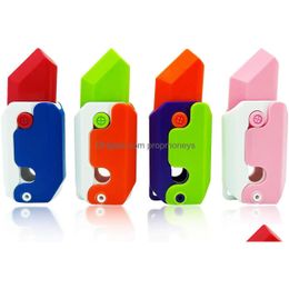 Novelty Games 3D Printed Knife Fidget Toy Funny Plastic Edc Carrot Toys Sensory For Adt Adhd Autism Hand Gripper Forearm Finger Streng Dhcyx