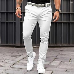 Men's Pants Lightweight Trousers Slim Fit Business Office Mid-rise Zipper Slant Pockets Fine Sewing Workwear For A