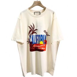 2022 Spring Summer Europe Italy California Beach Coconut Tee Sunset T shirt Men Women high quality fashion cotton Tshirts343L