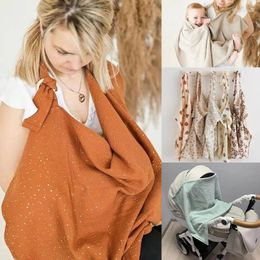 Blankets Cotton Muslin Baby Nursing Covers For Born Print Swaddle Outgoing Breastfeeding Shawl Towel Soft Sleeping Blanket