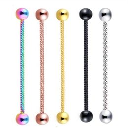 14g Stainless Steel Screw Industrial Barbell Earring Tragus Helix Piercing Cartilage Body Jewelry For Sexy Woman Man328h