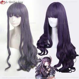 Catsuit Costumes Two Versions Anime and Comic Cardcaptor Sakura Tomoyo Daidouji 80cm Long Grey Purple Curly Cosplay Hair + Wig Cap