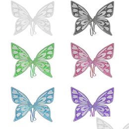 Costume Accessories Butterfly Fairy Glitter Wings Women Girl Dress Up Cosplay Halloween Party Angel Accessory Drop Delivery Apparel C Dhytz