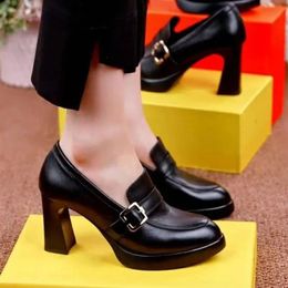 Slippers High Quality Pumps for Women Pointed Toe Solid Color Soft Non Abrasive PU Leather Shoes Business Temperament Beauty Heels 231026
