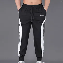 Men's Pants Casual Sport Men Fashion Color Block Jogging Trousers Mid-Waist Lace Up Loose Male Streetwear Baggy Sweatpants