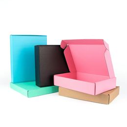 Gift Wrap 5pcs/10pcs/color gift box blank Festival Party display corrugated packaging storage wig carton support custom size print 231026