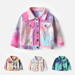 Jackets Children Denim Spring Boys Girls Outerwear Autumn Gradient Jean Coats Kids Clothing Toddler Infant