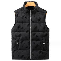 5XL black designer mens vest zipper plaid puffer vest bodywarmer down cotton mens gilet sleeveless winter jacket coat