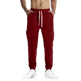 Men's Pants 2023 Autumn Winter Corduroy Sweatpants Solid Colour Heavy Casual Side Pocket Baggy Joggers Athletic Ankle Harem