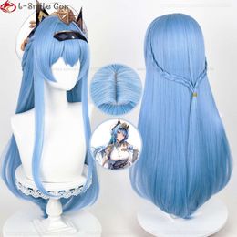 Catsuit Costumes GODDESS OF VICTORY: NIKKE Helen Cosplay 85cm Blue Hair Heat Resistant Party Anime Wigs + Wig Cap