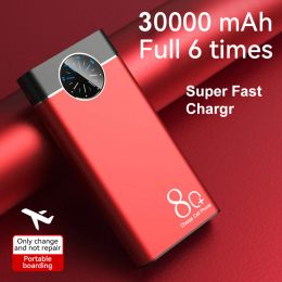 30000mAh Power Bank Super Fast Chargr PowerBank Portable Charger Digital Display External Battery Pack for iPhone Xiaomi Samsung