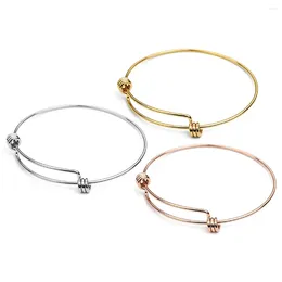 Bangle 2 Pcs 67mm 12/15g Weight Simple Fashion Style High Quality Otside Diameter Stainless Steel Bracelet For Women Jewellery Gift